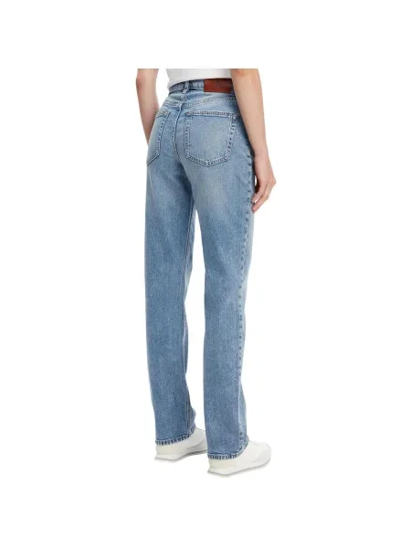 Džínsy s rovným strihom Calvin Klein Jeans s vysokým pásom modrá