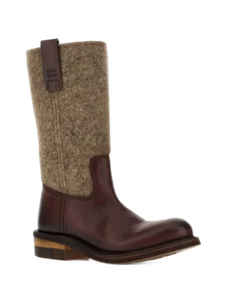 Botine Miu Miu din piele maro