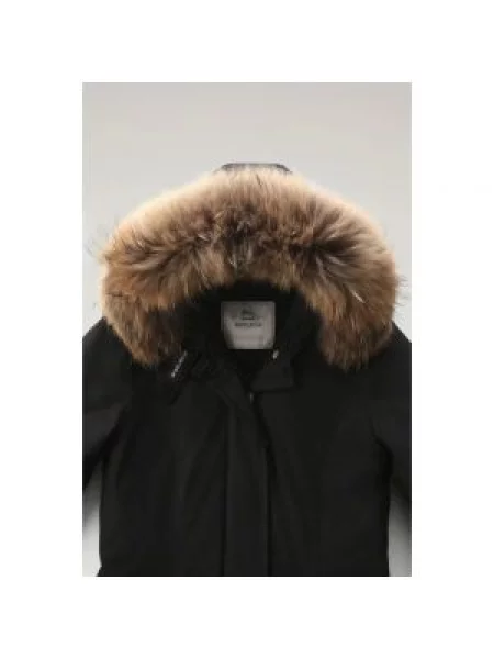 Parka Woolrich wełniana czarna