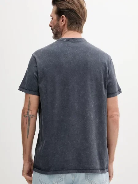 Guess t-shirt niebieski z aplikacją granatowa