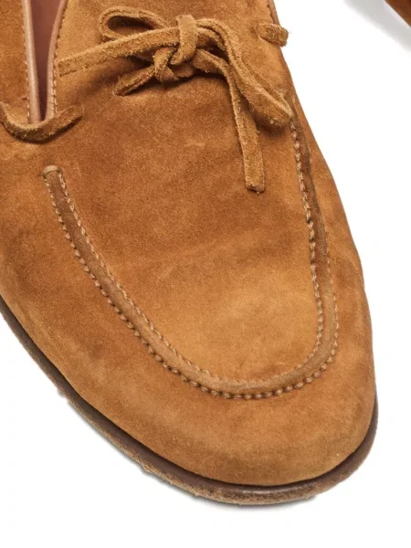 Pantofi loafer Sergio Rossi cu funde din piele de căprioară maro