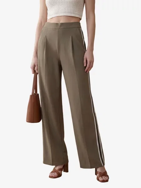 My fashion Kalhoty se sklady v pase khaki