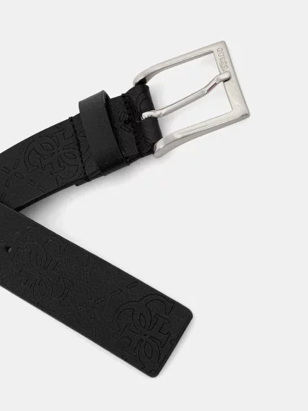 Кожаный ремень Guess с ремешками черный
