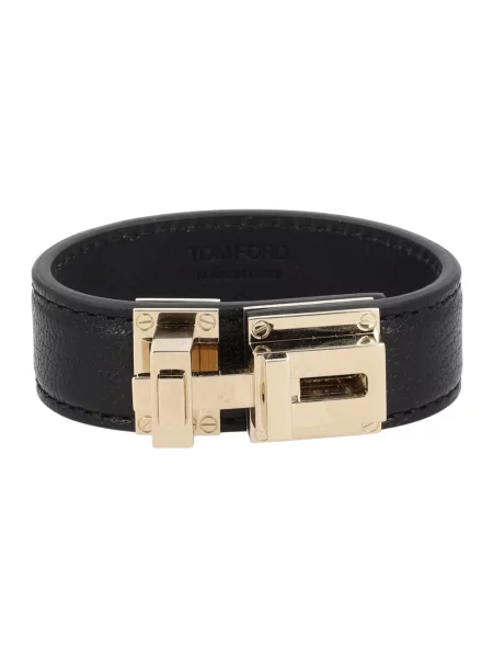 Bransoletka Tom Ford skórzana czarna