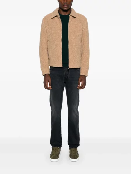 Sweter Woolrich wełniany z okrągłym dekoltem zielony