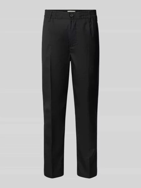 Spodnie w kant z elastycznym pasem model ‘MARC’ Casual Friday czarne