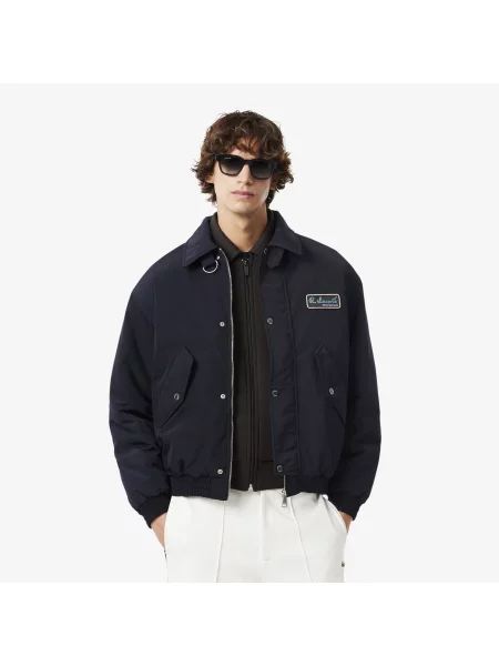Lacoste Wodoodporna Kurtka Z Naszywką Aviator niebieski