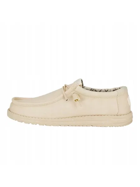 HeyDude Mokasyny Wally Stretch Canvas beżowe
