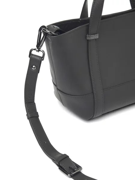 Geantă de mână Peserico din piele maro