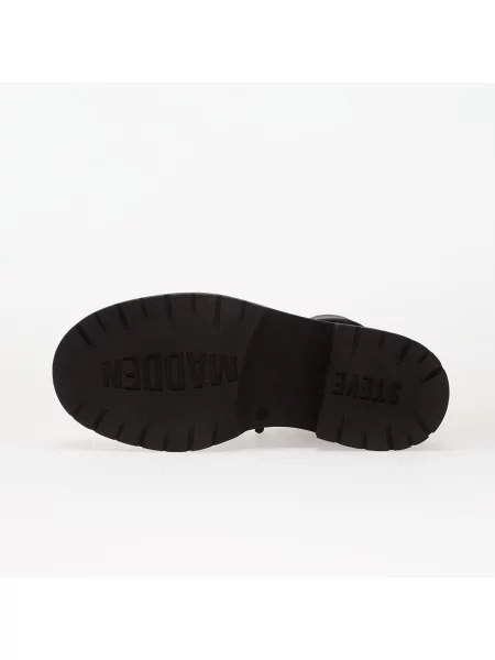 Šněrovací kožené kozačky Steve Madden černé