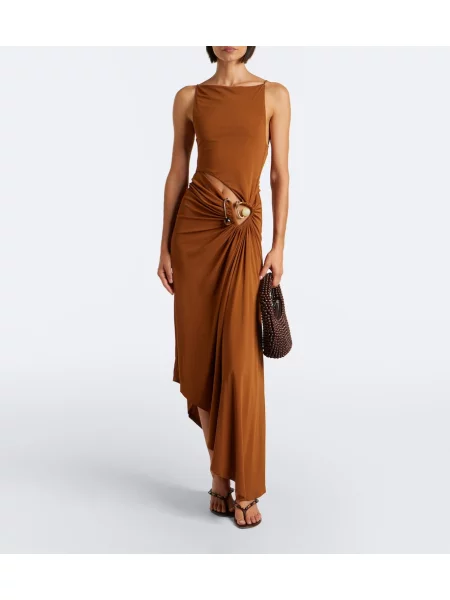 Rochie midi Christopher Esber drapată maro