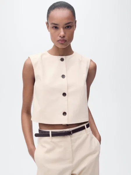 Топ MANGO бежевий