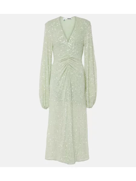 Rochie midi Rotate până la genunchi de costum verde