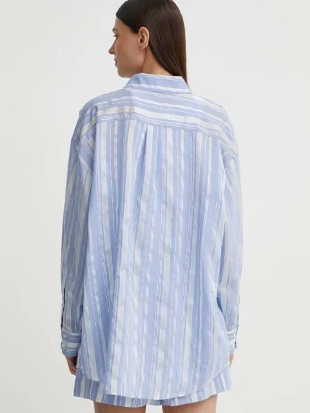 Košile Bruuns Bazaar SwiniesBBLouise shirt relaxed s klasickým límcem modrá