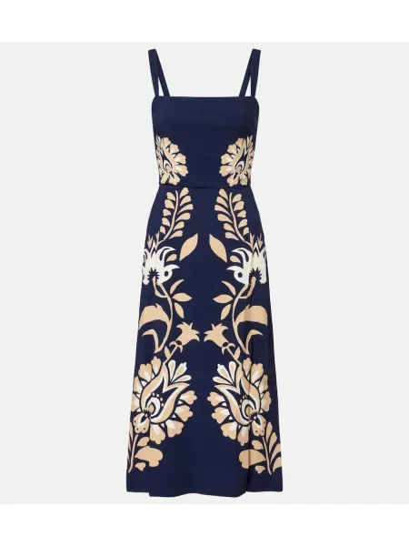 Satynowa sukienka midi La Doublej w kwiatki do kolan