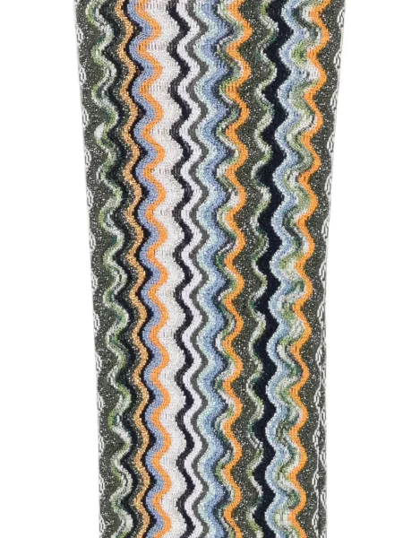 Плетен шал Missoni с ресни зелено
