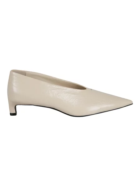 Lakierowana czółenka Jil Sander skórzana biała