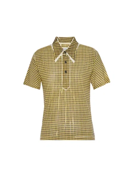 Koszulka polo Maison Margiela w kratę żółta