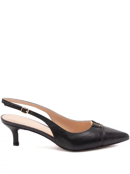 Pantofi cu toc Twinset cu toc jos cu cataramă negru