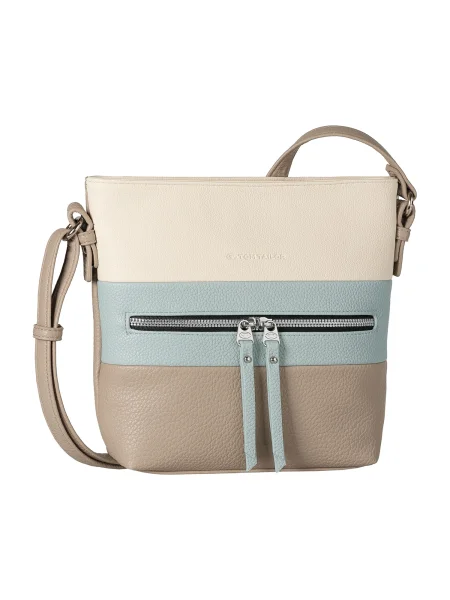 TOM TAILOR Geantă de umăr Ellen maro cappuccino / taupe / verde mentă gri