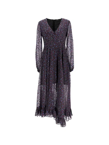 Asimetrična dugo odgovarati maksi haljina Maje crna