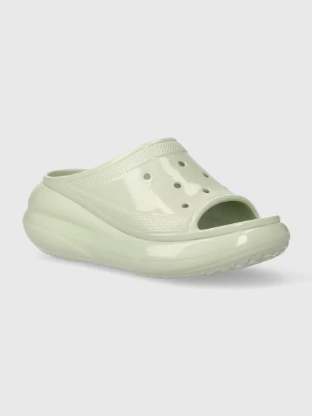 Чехли Crocs Crush High Shine Slide с платформа зелено