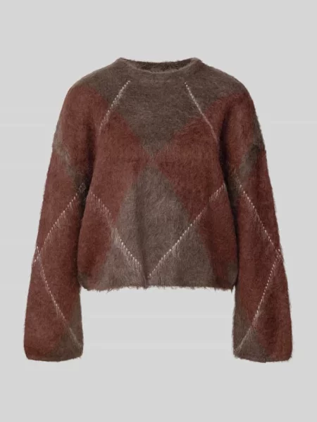 Sweter z dzianiny we wzór na całej powierzchni z okrągłym dekoltem Y.a.s