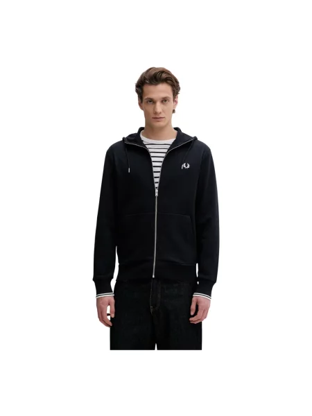 Bluza z kapturem Fred Perry z kapturem niebieska