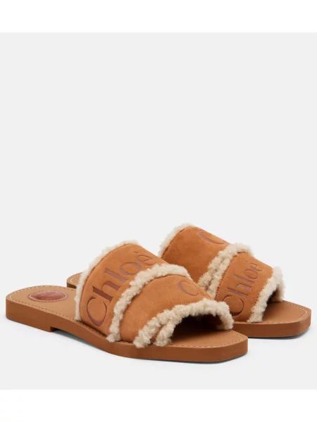 Sandale Chloé din piele de căprioară maro