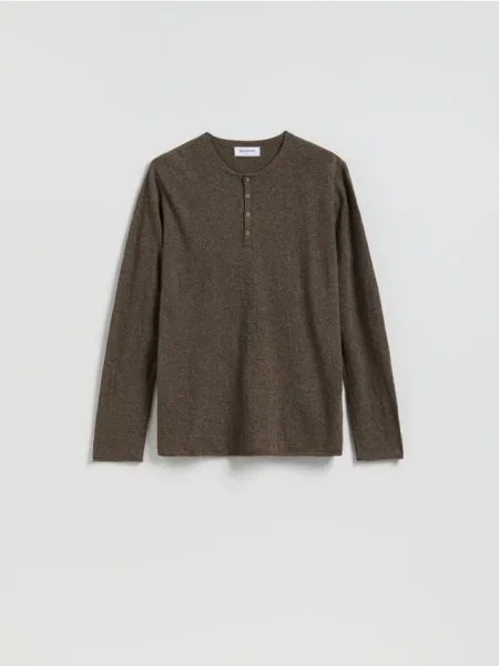 Reserved Pulover henley negru-antracit negru