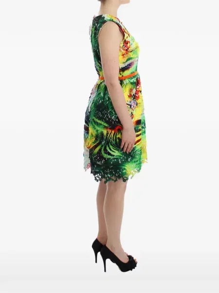 Rochie mini Lanre Da Silva Ajayi cu model floral cu imagine verde
