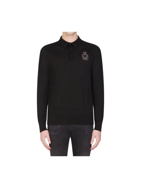 Koszulka polo Dolce And Gabbana biznesowa czarna