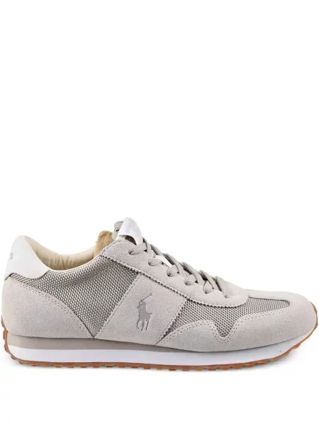 Semišové slip on tenisky Polo Ralph Lauren s výšivkou šedé