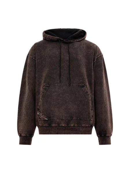 Bluza z kapturem Diesel z kapturem brązowa
