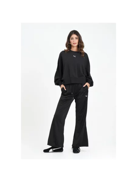 Spodnie Wardrobe Essentials z rozszerzanymi nogawkami czarne