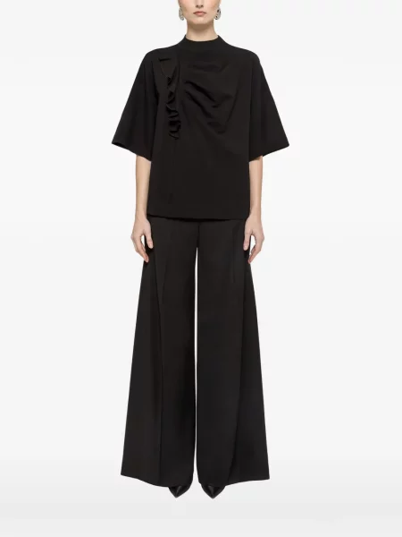 Top Nissa cu volane negru