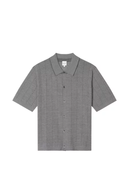 Cămașă Paul Smith în carouri scurtă gri