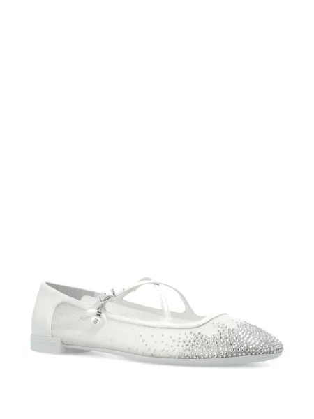 Pantofi cu toc Jimmy Choo fără toc de cristal alb