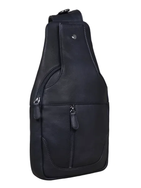 Кожаная сумка через плечо Royalbag черная