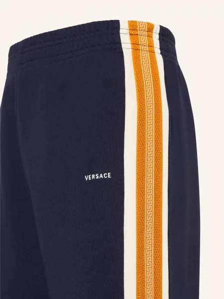 Versace Spodnie Dresowe Z Paskami Z Galonu blau granatowe