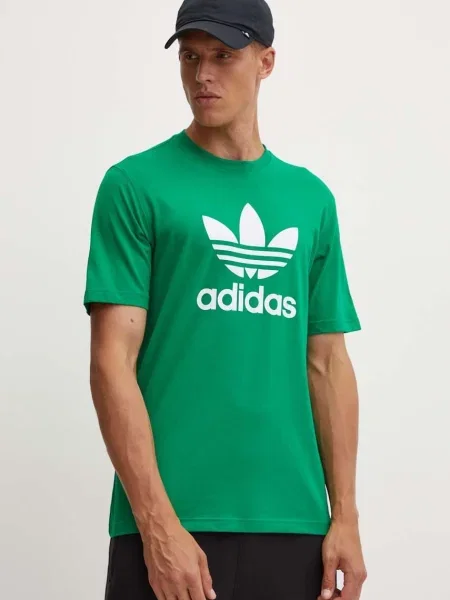 Тениска adidas Originals с принт зелено