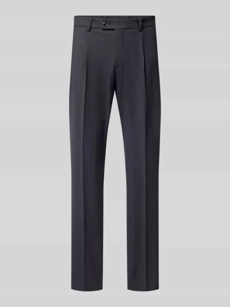Spodnie garniturowe o kroju slim fit z mieszanki żywej wełny Cg - Club Of Gents granatowe
