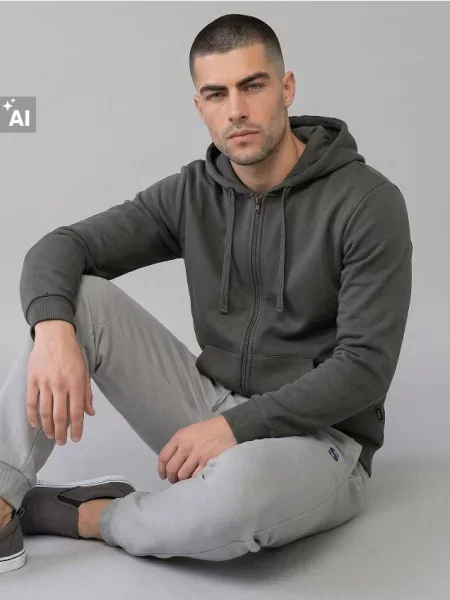 Sinsay Teplákové kalhoty comfort fit s příměsí bavlny šedá