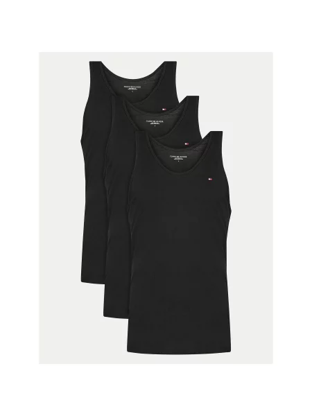 Tommy Hilfiger Komplektas: Tank top marškinėliai 3 vnt. Regular Fit juoda