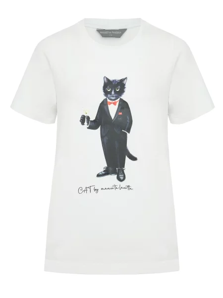 Cat e Lolette Tričko Dandy Cat' bílá