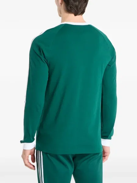 Tricou cu dungi Adidas cu dungi cu broderie din jacard negru