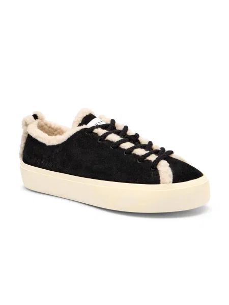 INUIKII Căptușite sneakers | shearling | piele întoarsă negru