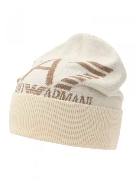 Emporio Armani Mountain Visibility Beanie vanília jég / tigrisszem téli sapka. Méret: M fehér