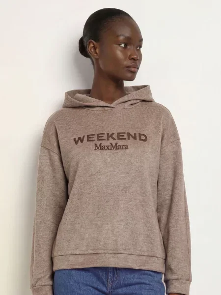 Weekend Max Mara Fleecová Mikina S Kapucí Vetrino hnědá