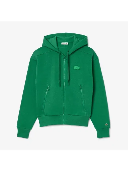 Lacoste Bluza Dresowa Z Zamkiem Błyskawicznym Z Bawełny zielona